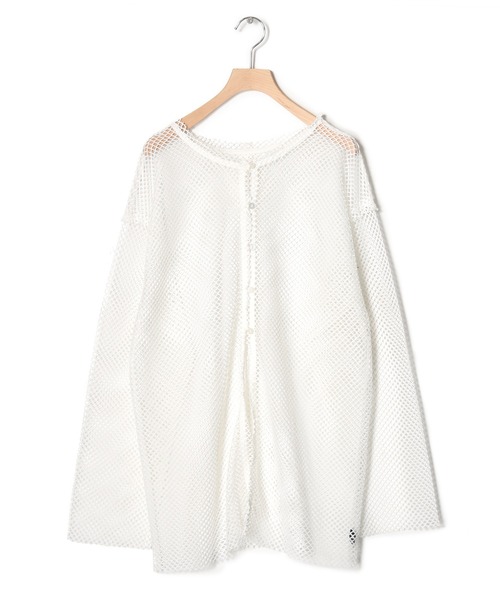 w closet(ダブルクローゼット)の「メッシュクルーネックカーデ(その他トップス・レディース・オフホワイト/アイボリー・FREE)」の10枚目の写真