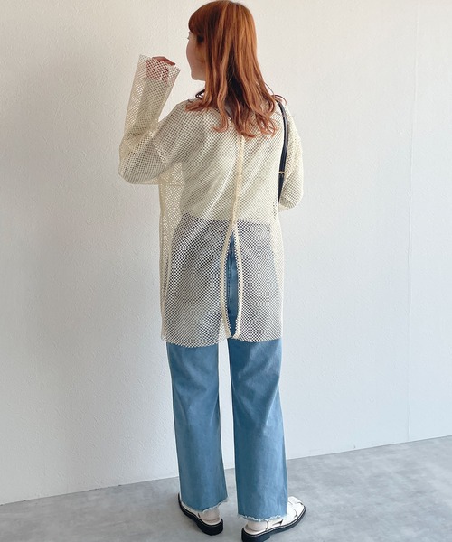 w closet(ダブルクローゼット)の「メッシュクルーネックカーデ(その他トップス・レディース・オフホワイト/アイボリー・FREE)」の22枚目の写真