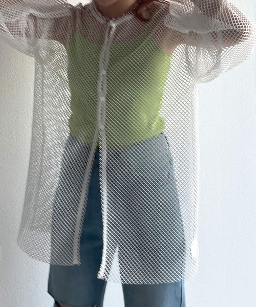 w closet(ダブルクローゼット)の「メッシュクルーネックカーデ(その他トップス・レディース・オフホワイト/アイボリー・FREE)」の16枚目の写真