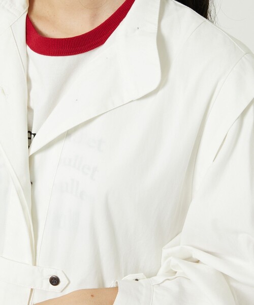 FREAK'S STORE（フリークスストア）の「バルーンスリーブフレアマキシワンピース（シャツワンピース・レディース・ホワイト/ブラック/サックスブルー/ベージュ/ピンク・ﾌﾘ-）」の15枚目の写真