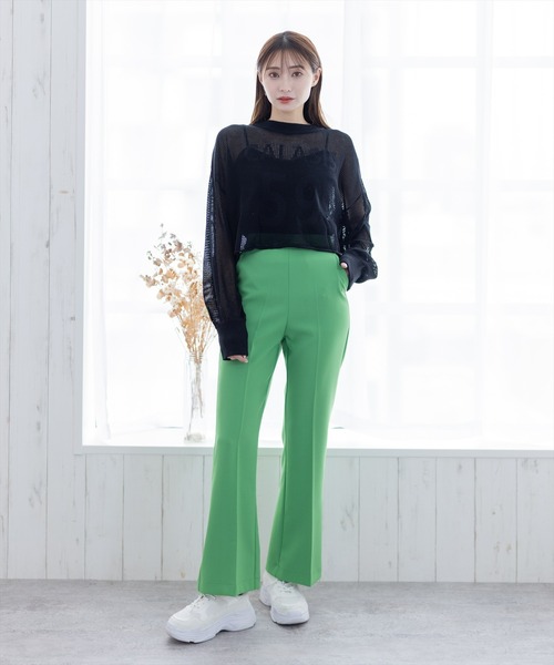 clear（クリア）の「×ストレッチカラーセミフレアパンツ（スラックス・レディース・ブラック/ピンク/オレンジ/アイボリー/グレー系その他/グリーン系その他4/オリーブ/テラコッタ/グリーン/サーモンピンク・S/M）」の13枚目の写真