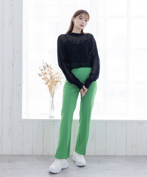 clear（クリア）の「×ストレッチカラーセミフレアパンツ（スラックス・レディース・ブラック/ピンク/オレンジ/アイボリー/グレー系その他/グリーン系その他4/オリーブ/テラコッタ/グリーン/サーモンピンク・S/M）」の15枚目の写真