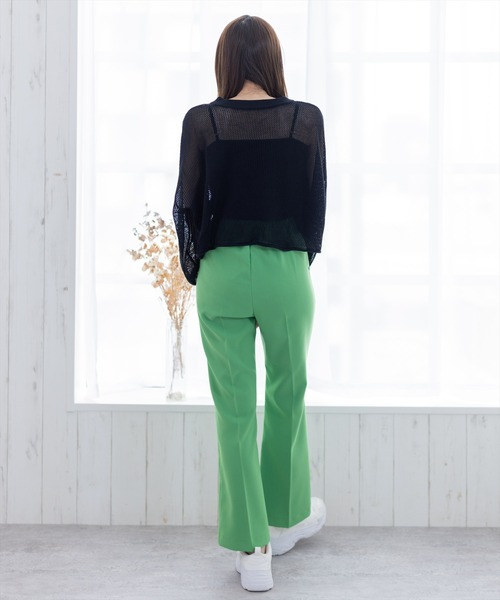 clear（クリア）の「×ストレッチカラーセミフレアパンツ（スラックス・レディース・ブラック/ピンク/オレンジ/アイボリー/グレー系その他/グリーン系その他4/オリーブ/テラコッタ/グリーン/サーモンピンク・S/M）」の18枚目の写真