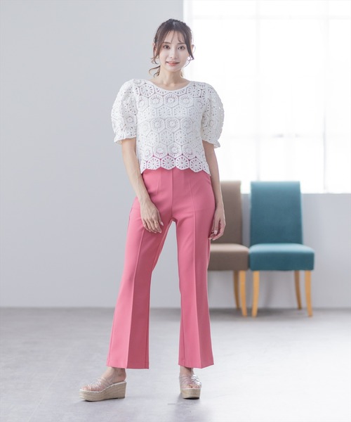 clear（クリア）の「×ストレッチカラーセミフレアパンツ（スラックス・レディース・ブラック/ピンク/オレンジ/アイボリー/グレー系その他/グリーン系その他4/オリーブ/テラコッタ/グリーン/サーモンピンク・S/M）」の19枚目の写真