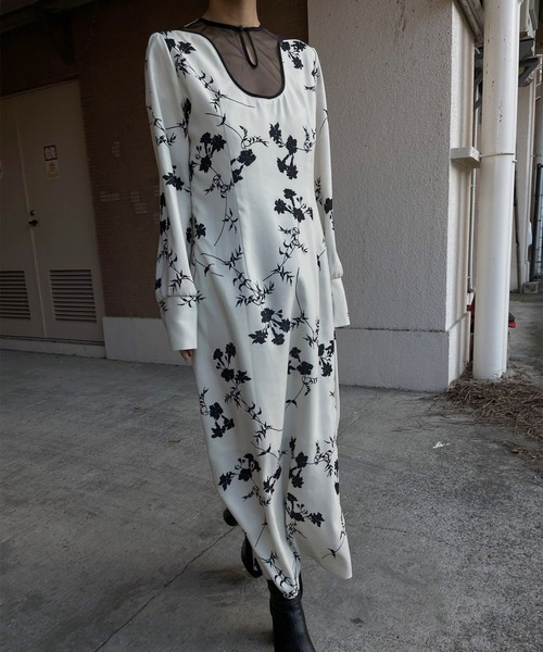 Ameri（アメリ）の「2WAY KEILY FLOWER PRINT DRESS（ワンピース