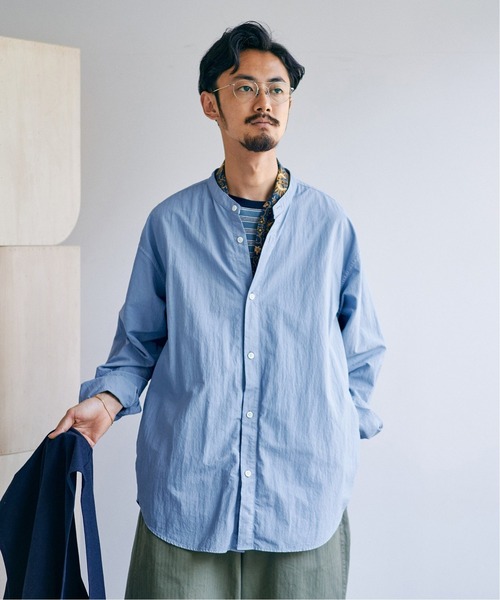 EDIFICE(エディフィス)の「ガーメントダイ バンドカラーシャツ(シャツ/ブラウス・メンズ・イエロー系その他/ピンク/ブルー系その他/グレー系その他・MEDIUM/LARGE)」の5枚目の写真