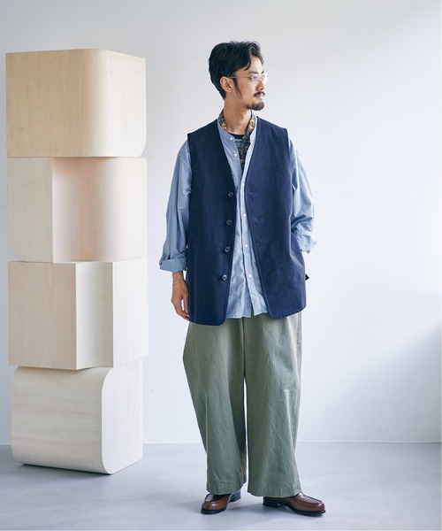 EDIFICE(エディフィス)の「ガーメントダイ バンドカラーシャツ(シャツ/ブラウス・メンズ・イエロー系その他/ピンク/ブルー系その他/グレー系その他・MEDIUM/LARGE)」の9枚目の写真