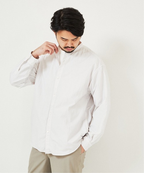 EDIFICE(エディフィス)の「ガーメントダイ バンドカラーシャツ(シャツ/ブラウス・メンズ・イエロー系その他/ピンク/ブルー系その他/グレー系その他・MEDIUM/LARGE)」の14枚目の写真