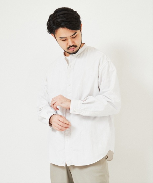 EDIFICE(エディフィス)の「ガーメントダイ バンドカラーシャツ(シャツ/ブラウス・メンズ・イエロー系その他/ピンク/ブルー系その他/グレー系その他・MEDIUM/LARGE)」の15枚目の写真