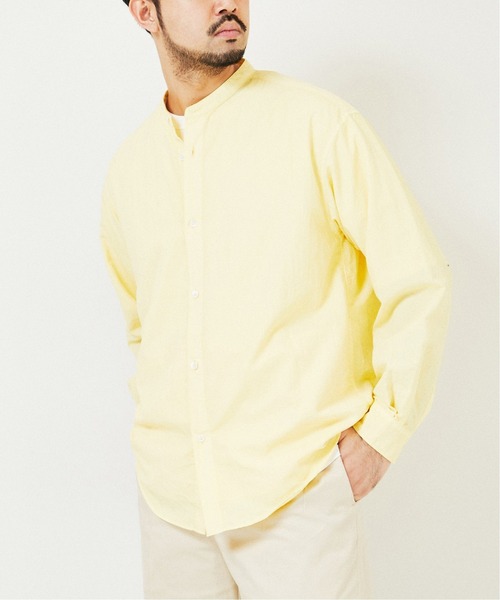 EDIFICE(エディフィス)の「ガーメントダイ バンドカラーシャツ(シャツ/ブラウス・メンズ・イエロー系その他/ピンク/ブルー系その他/グレー系その他・MEDIUM/LARGE)」の22枚目の写真