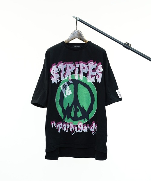 OVER THE STRIPES（オーバーザストライプス）の「OVER THE STRiPES x PROPA9ANDA PEACE EYE BIG TEE ピースアイビックTシャツ（Tシャツ/カットソー・メンズ・ホワイト/ブラック・FREE）」の3枚目の写真