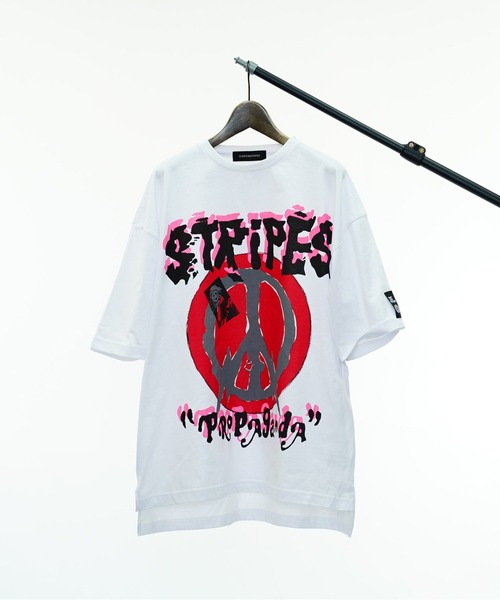 OVER THE STRIPES（オーバーザストライプス）の「OVER THE STRiPES x PROPA9ANDA PEACE EYE BIG TEE ピースアイビックTシャツ（Tシャツ/カットソー・メンズ・ホワイト/ブラック・FREE）」の5枚目の写真