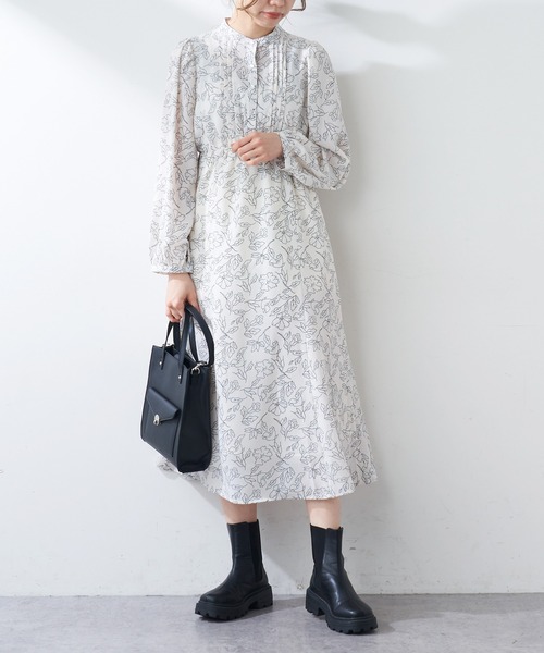 OLIVE des OLIVE（オリーブデオリーブ）の「【WEB限定】ピンタックマーメイドワンピース（ワンピース・レディース・オフホワイト/ブラック/ラベンダー・FREE）」の4枚目の写真