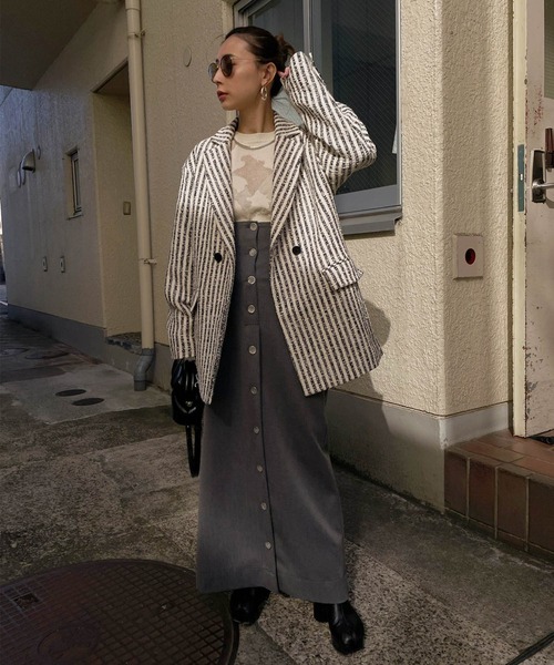 Ameri(アメリ)の「GIOLICA STRIPE TWEED JACKET(その他アウター・レディース・マルチ・FREE)」の4枚目の写真
