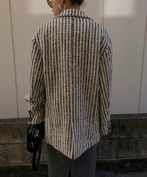 Ameri(アメリ)の「GIOLICA STRIPE TWEED JACKET(その他アウター・レディース・マルチ・FREE)」の7枚目の写真