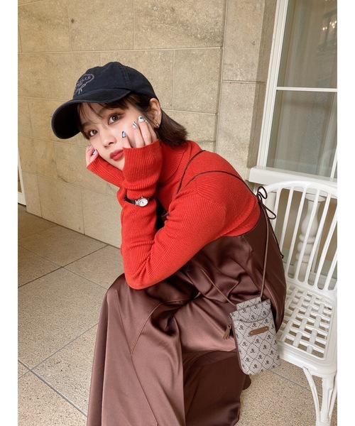 JUMELLE(ジュメロ)の「PBTリブニット(ニット/セーター・レディース・アイボリー/オレンジ・FREE)」の13枚目の写真