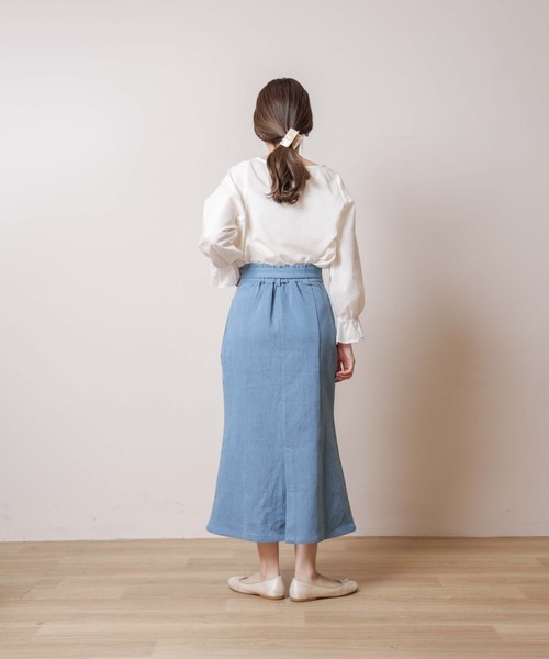 flower（フラワー）の「シンプルフレアブラウス（シャツ/ブラウス・レディース・ホワイト/ベージュ・FREE）」の5枚目の写真