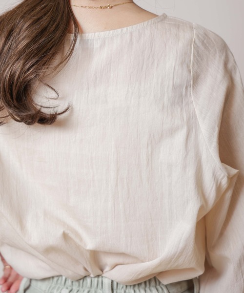 flower（フラワー）の「シンプルフレアブラウス（シャツ/ブラウス・レディース・ホワイト/ベージュ・FREE）」の21枚目の写真