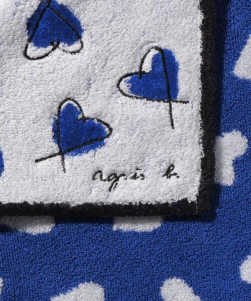 agnes b.（アニエスベー）の「KD40 SERVIETTE ハートハンドタオル（ハンカチ/ハンドタオル・レディース・ネイビー・FREE）」の2枚目の写真