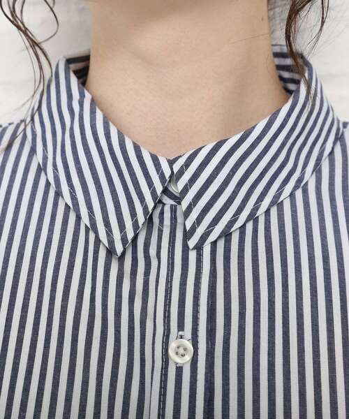 Cutie Blonde(キューティーブロンド)の「◆カラーストライプBIGシャツ(シャツ/ブラウス・レディース・グリーン系その他4/ブラック系2/ネイビー系7/ブルー系2・00)」の8枚目の写真