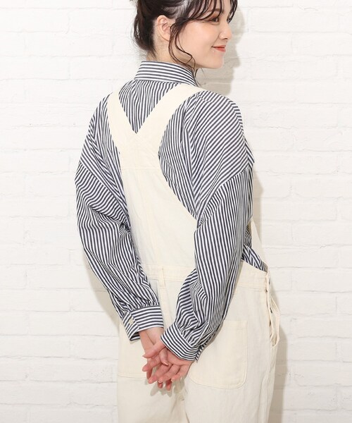 Cutie Blonde(キューティーブロンド)の「◆カラーストライプBIGシャツ(シャツ/ブラウス・レディース・グリーン系その他4/ブラック系2/ネイビー系7/ブルー系2・00)」の16枚目の写真
