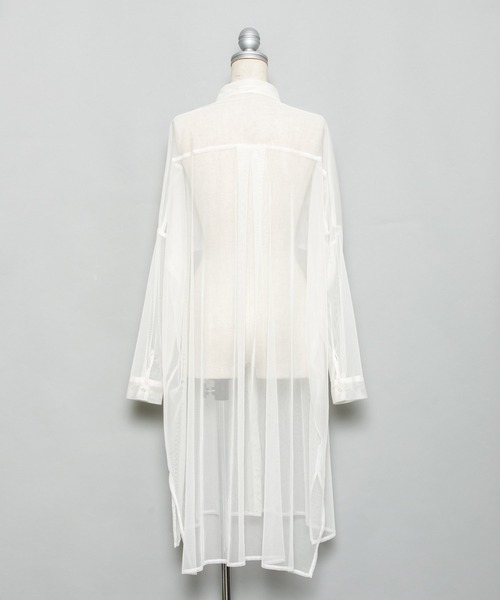 AS KNOW AS PINKY（アズノゥアズピンキー）の「色加えてチュールシャツワンピース（シャツワンピース・レディース・オフホワイト/ブラック/ライトピンク・FREE）」の11枚目の写真