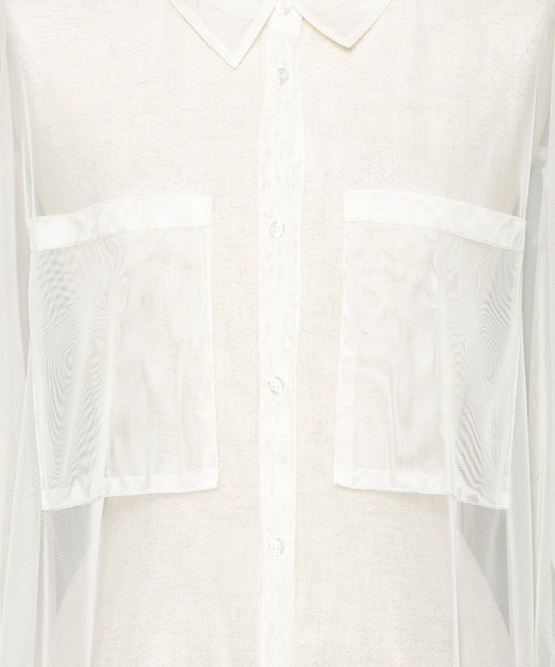 AS KNOW AS PINKY（アズノゥアズピンキー）の「色加えてチュールシャツワンピース（シャツワンピース・レディース・オフホワイト/ブラック/ライトピンク・FREE）」の13枚目の写真