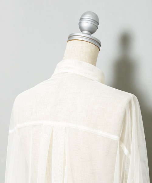 AS KNOW AS PINKY（アズノゥアズピンキー）の「色加えてチュールシャツワンピース（シャツワンピース・レディース・オフホワイト/ブラック/ライトピンク・FREE）」の19枚目の写真