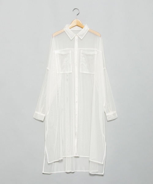 AS KNOW AS PINKY（アズノゥアズピンキー）の「色加えてチュールシャツワンピース（シャツワンピース・レディース・オフホワイト/ブラック/ライトピンク・FREE）」の20枚目の写真