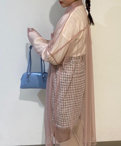 AS KNOW AS PINKY（アズノゥアズピンキー）の「色加えてチュールシャツワンピース（シャツワンピース・レディース・オフホワイト/ブラック/ライトピンク・FREE）」の21枚目の写真