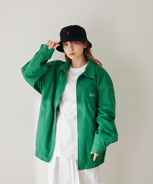 CPCM(シーピーシーエム)の「ツイルバック刺繍ジップジャケット(ブルゾン・メンズ・アイボリー/グリーン/グレー・MEDIUM/LARGE)」の4枚目の写真