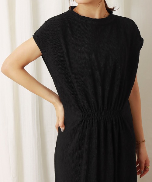 libelle more（リベル モア）の「楊柳プリーツスムース　プチハイネックワンピース（ワンピース・レディース・ブラック/ブラウン/ライトカーキ/グレイッシュベージュ・M/L）」の7枚目の写真