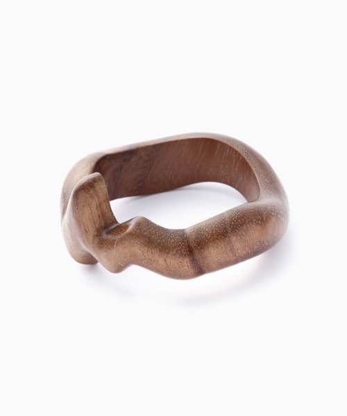 CONTROL FREAK / CTFK(コントロールフリーク)の「(CONTROL FREAK)ウェーブウッドバングル(バングル/リストバンド・レディース・ベージュ/ブラウン・FREE)」の2枚目の写真
