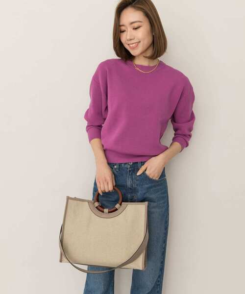 RODE SKO(ロデスコ)の「ウッドハンドルスクエアトートバッグ(トートバッグ・レディース・ブラウン/グレー系その他/マスタード・ONE)」の17枚目の写真