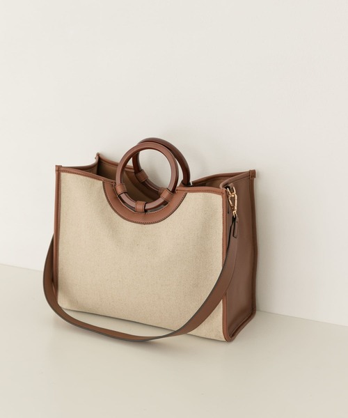 RODE SKO(ロデスコ)の「ウッドハンドルスクエアトートバッグ(トートバッグ・レディース・ブラウン/グレー系その他/マスタード・ONE)」の15枚目の写真