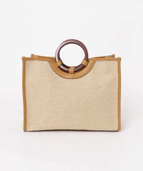 RODE SKO(ロデスコ)の「ウッドハンドルスクエアトートバッグ(トートバッグ・レディース・ブラウン/グレー系その他/マスタード・ONE)」の6枚目の写真