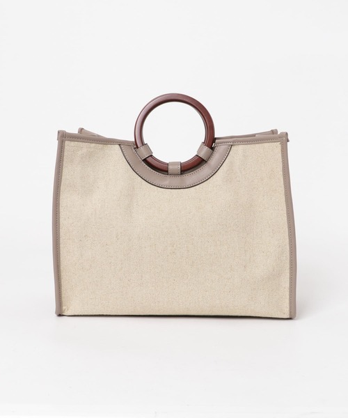 RODE SKO(ロデスコ)の「ウッドハンドルスクエアトートバッグ(トートバッグ・レディース・ブラウン/グレー系その他/マスタード・ONE)」の9枚目の写真