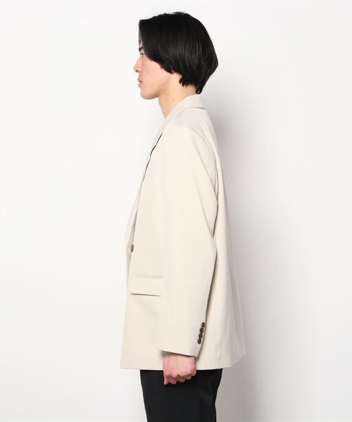 Chikashitsu +(チカシツプラス)の「【Chikashitsu +/チカシツプラス】double jacket/ダブルジャケット オーバーサイズジャケット(テーラードジャケット・メンズ・ブラック/アイボリー/チェック・M/L)」の4枚目の写真