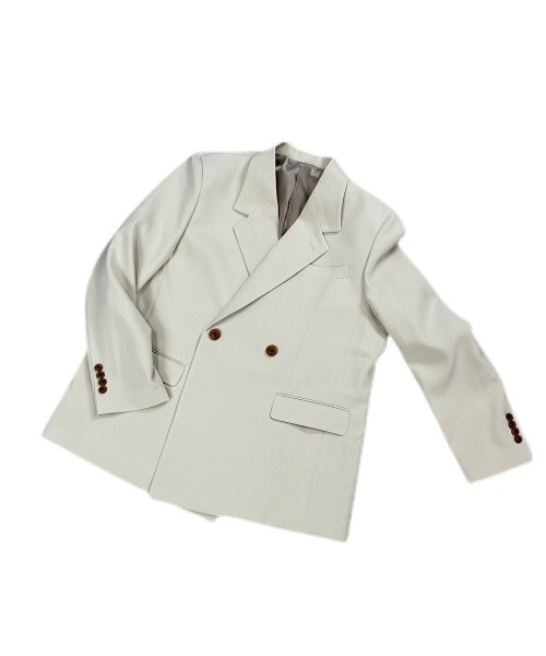 Chikashitsu +(チカシツプラス)の「【Chikashitsu +/チカシツプラス】double jacket/ダブルジャケット オーバーサイズジャケット(テーラードジャケット・メンズ・ブラック/アイボリー/チェック・M/L)」の7枚目の写真