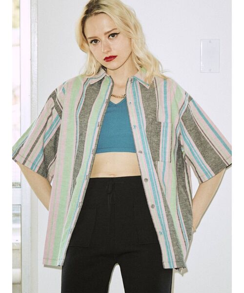 jouetie(ジュエティ)の「テレコブラトップ(キャミソール・レディース・オレンジ/ブラック/ブルー/グリーン・MEDIUM)」の14枚目の写真