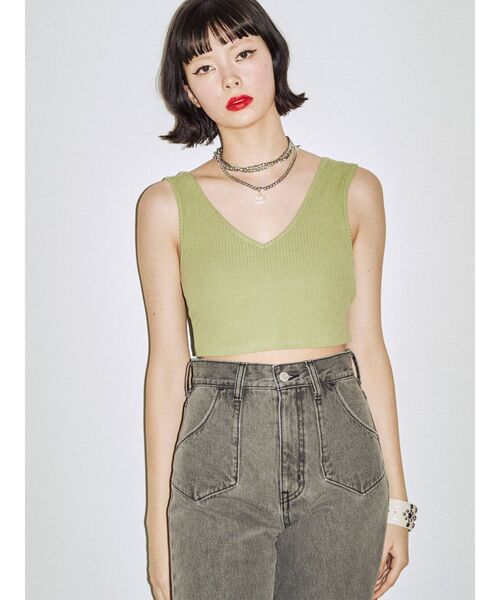 jouetie(ジュエティ)の「テレコブラトップ(キャミソール・レディース・オレンジ/ブラック/ブルー/グリーン・MEDIUM)」の18枚目の写真