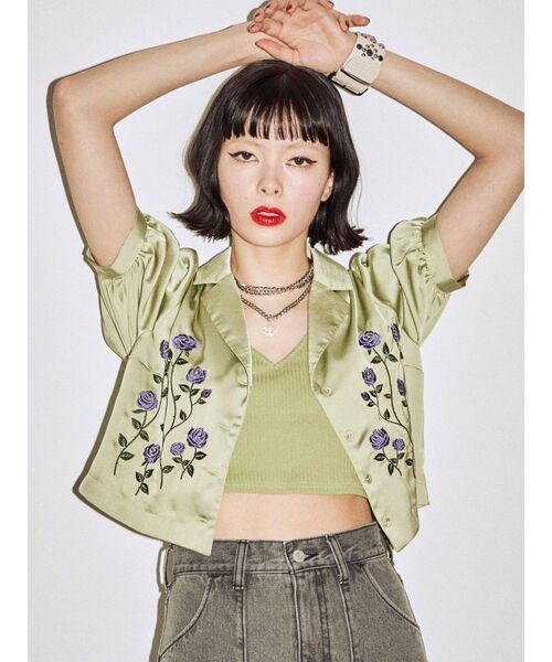 jouetie(ジュエティ)の「テレコブラトップ(キャミソール・レディース・オレンジ/ブラック/ブルー/グリーン・MEDIUM)」の19枚目の写真