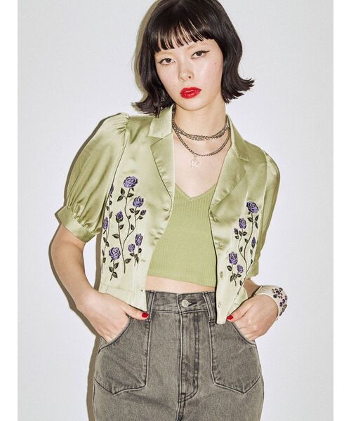 jouetie(ジュエティ)の「テレコブラトップ(キャミソール・レディース・オレンジ/ブラック/ブルー/グリーン・MEDIUM)」の20枚目の写真