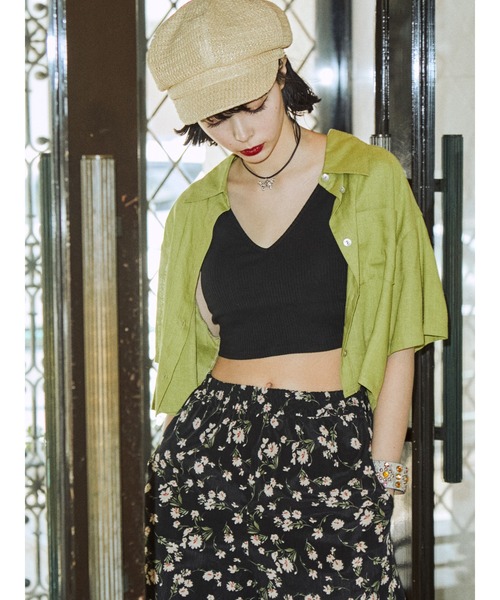 jouetie(ジュエティ)の「テレコブラトップ(キャミソール・レディース・オレンジ/ブラック/ブルー/グリーン・MEDIUM)」の2枚目の写真