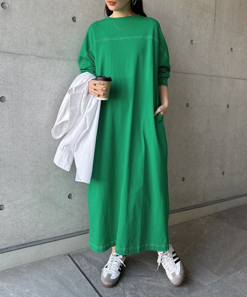 ◆MICHAA(ミーシャ)シャツ カラー型 配色 ワンピース ◇MICHAA(ミーシャ)シャツ カラー型 配色 ワンピース (MICHAA
