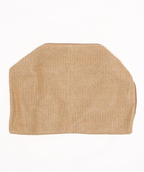 Te chichi（テチチ）の「雑材シートトライアングルバッグ（ショルダーバッグ・レディース・ブラウン/キナリ・ﾌﾘ-）」の3枚目の写真