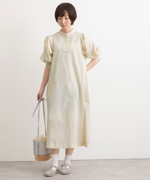 POU DOU DOU(プードゥドゥ)の「高密ローンボリューム袖ワンピース(ワンピース・レディース・ライトグレー/ブラック/アイボリー・3)」の15枚目の写真