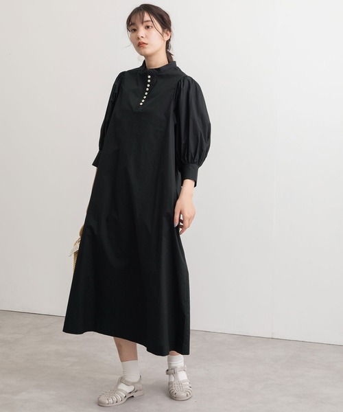POU DOU DOU(プードゥドゥ)の「高密ローンボリューム袖ワンピース(ワンピース・レディース・ライトグレー/ブラック/アイボリー・3)」の21枚目の写真