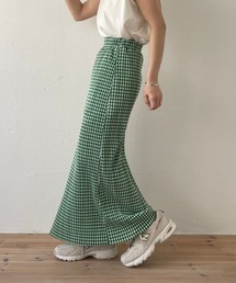 gingham check pleats skirt / セルフカット可能なギンガムチェックプリーツスカート