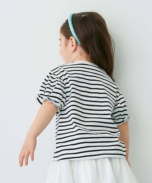petit main(プティマイン)の「【リンク】【吸水速乾】シェルモチーフパフTシャツ(Tシャツ/カットソー・キッズ・ブラック/オフホワイト/ピンク・80cm/90cm/110cm/100cm/120cm/130cm)」の7枚目の写真